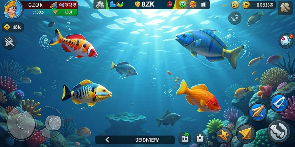 Screenshot gameplay 8ZK menampilkan aksi seru tembak ikan.