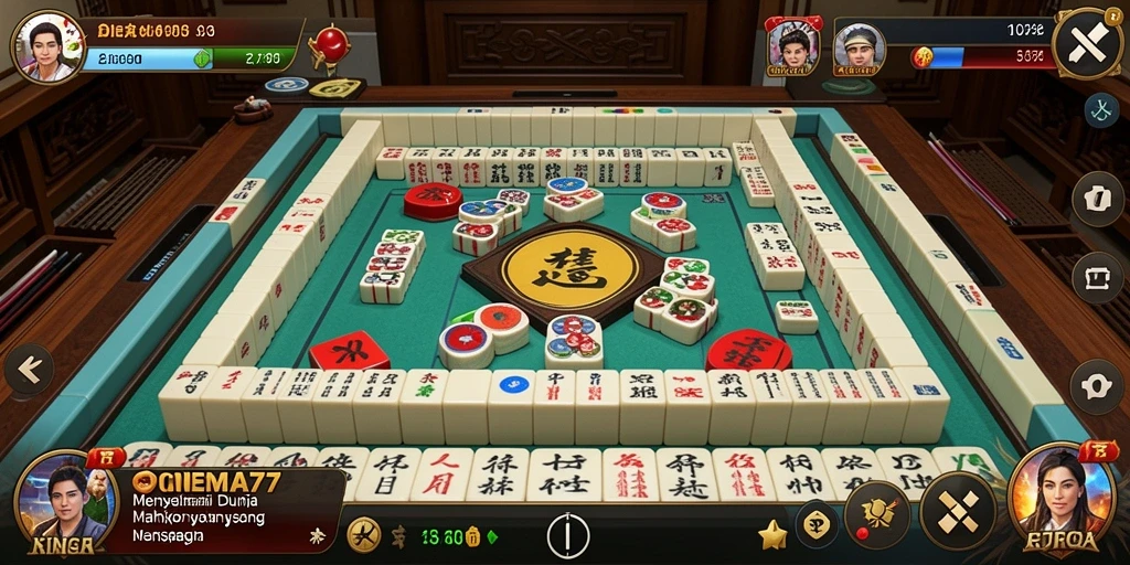 Screenshot CINEMA77 menampilkan gameplay Mahjong yang seru dan menarik.