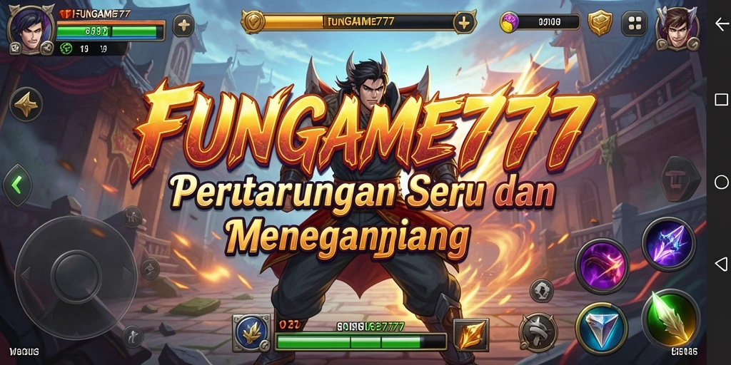 Tangkapan layar menampilkan pertarungan epik dalam FUNGAME777.