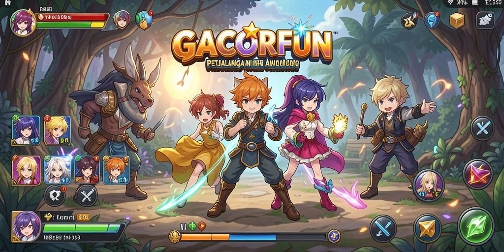 Tampilan menarik dari gameplay GACORFUN yang membawa nuansa Anime.