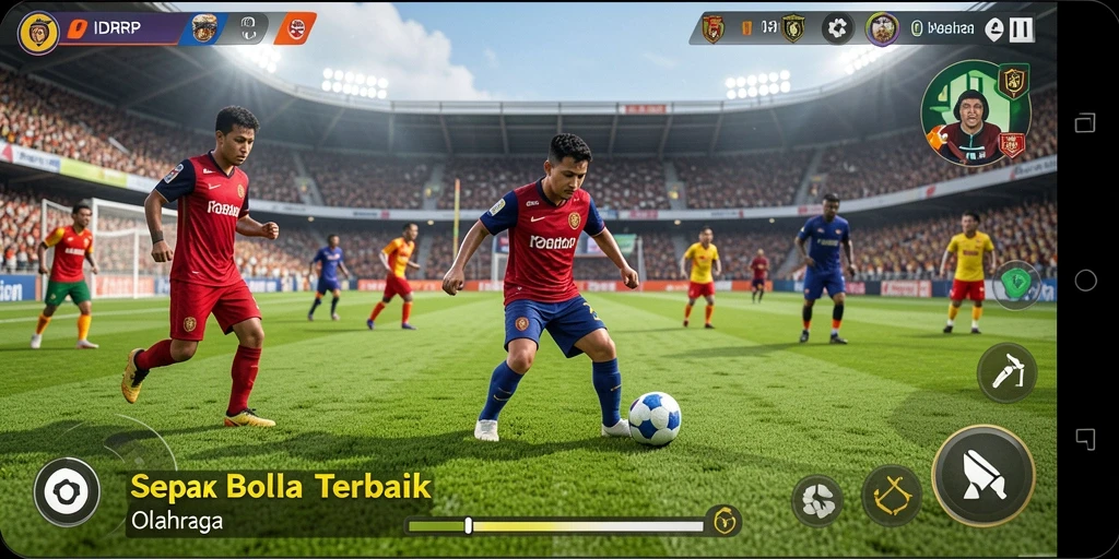 Tangkapan layar IDRRP menunjukkan aksi seru di lapangan sepak bola.