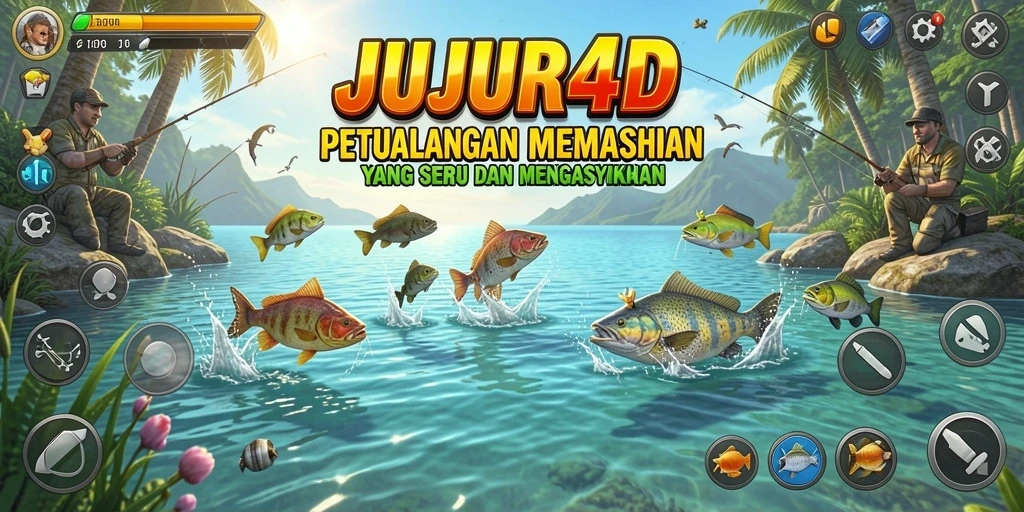 Tampilan gameplay JUJUR4D yang menarik dan seru saat memancing.