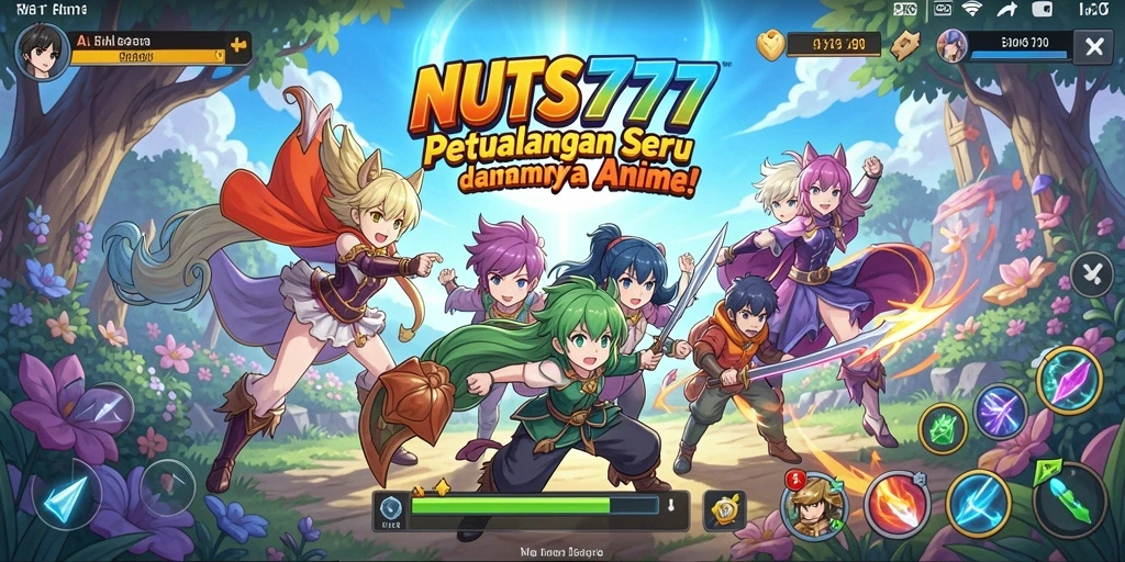 Screenshot utama NUTS777 menampilkan aksi seru dan karakter anime yang memukau.